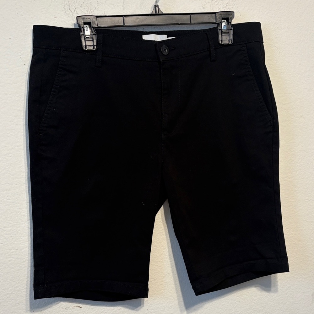 Topman Black Flat Front Shorts
